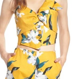 Leith Yellow Floral Crop Top